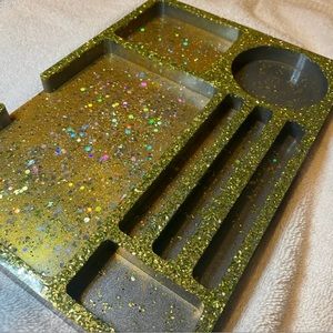 New Custom Silver & Gold Rolling Tray / Ashtray